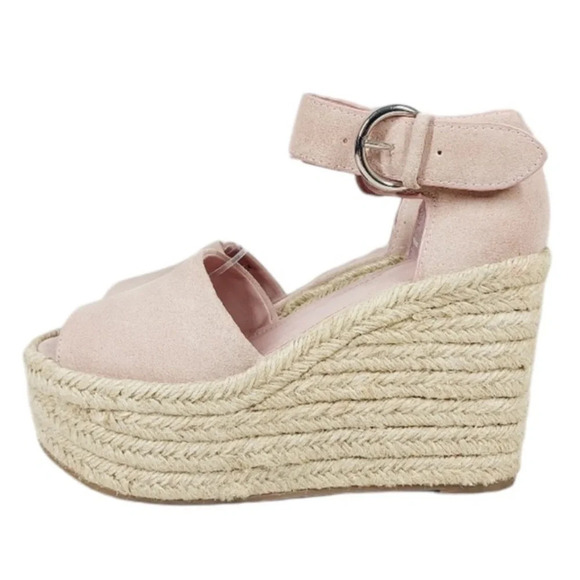 Marc Fisher alita platform wedge espadrille sandal sz 9.5 new in box light pink - Picture 4 of 8